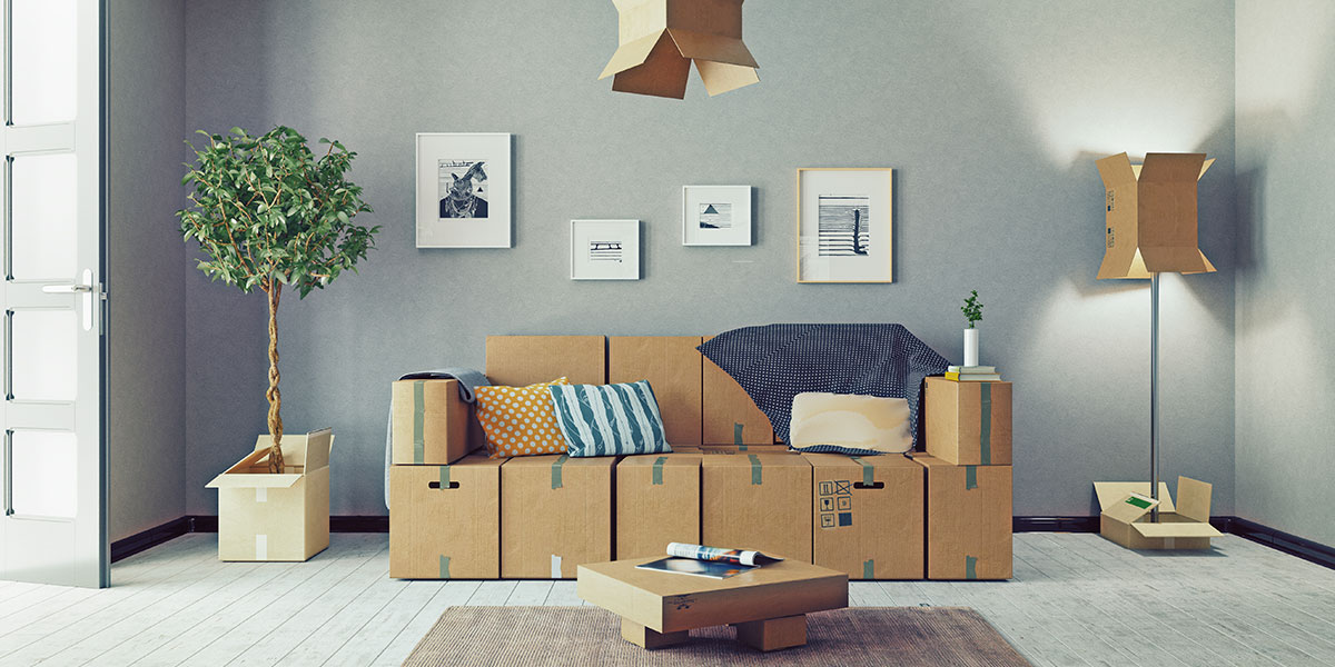 mobili cartone scatole divano