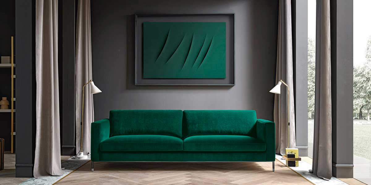 divano velluto verde