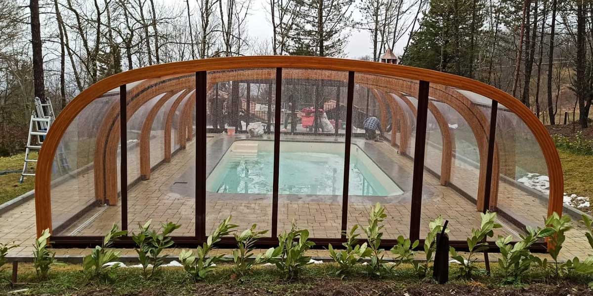 copertura legno piscina