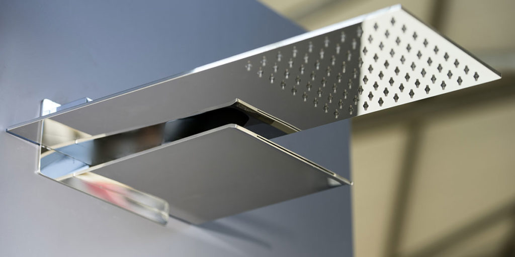 Soffione Doccia Doppio Per Coppie Con Asta Telescopica Regolabile - Testa Pioggia E Doccino Manuale, Alta Pressione, Adatto A Docce Da 69 A 190 Cm - Installazione Facile Senza Fori - 3