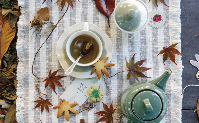 teiera tazza runner autunno tè