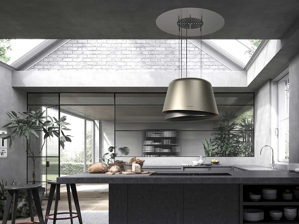 cappa sospesa cucina isola
