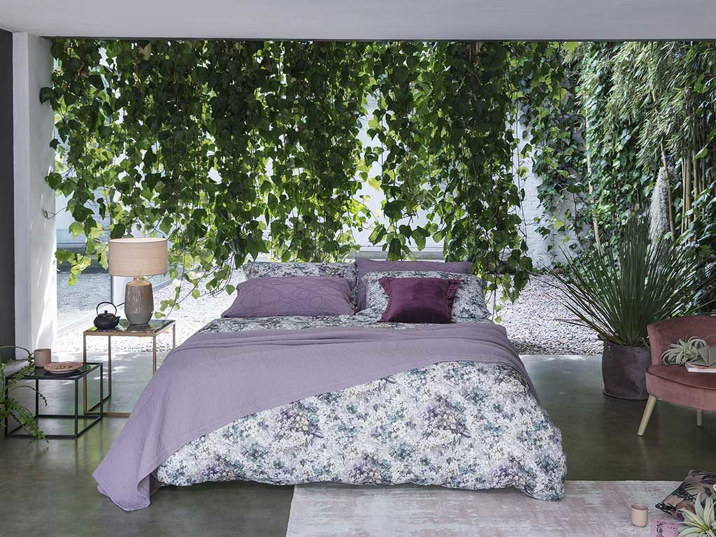 Elegante biancheria da letto con fiori 135 x 200 cm, colore verde, con