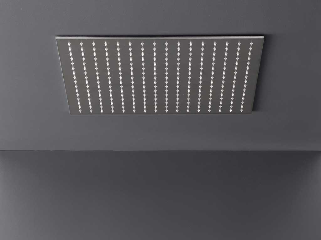 Soffione Doccia Quadrato A Pioggia 25,4 Cm – Acciaio Inox 304 Nero Opaco, Con Ugelli Autopulenti E Regolazione Angolo