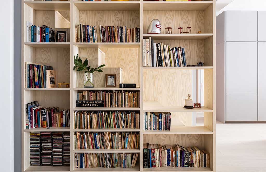 libreria legno loft
