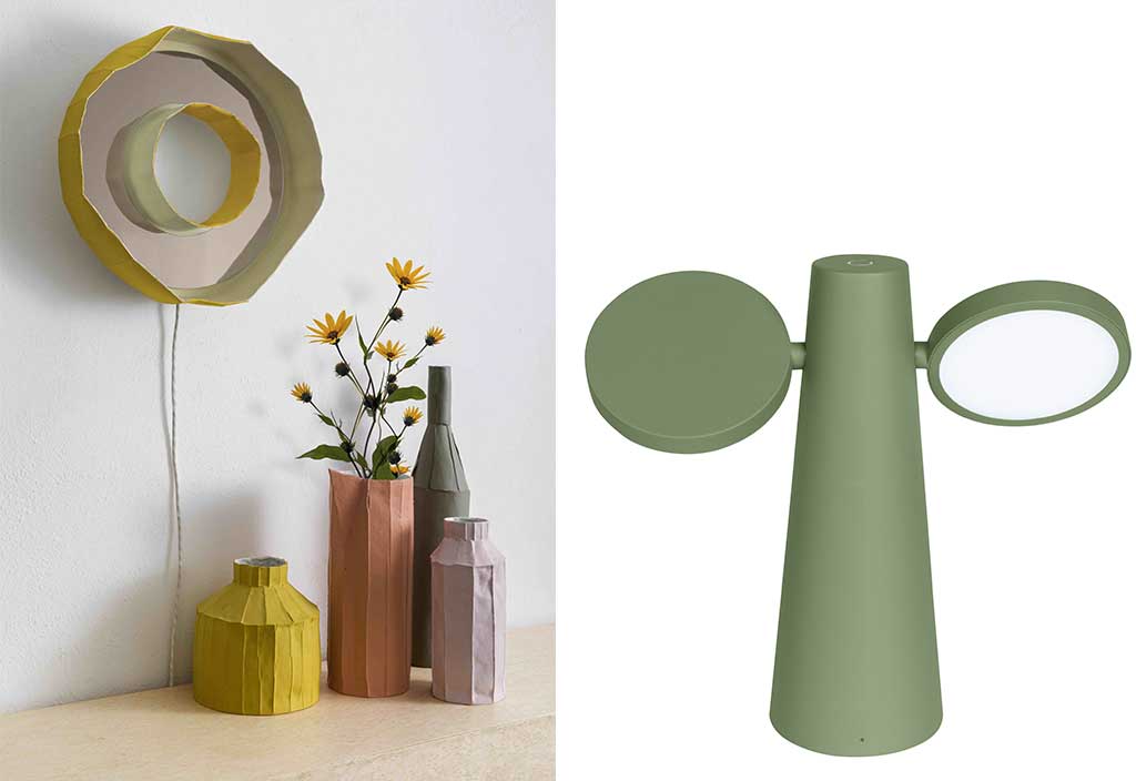 vasi ceramica lampada parete ceramica e lampada tavolo verde